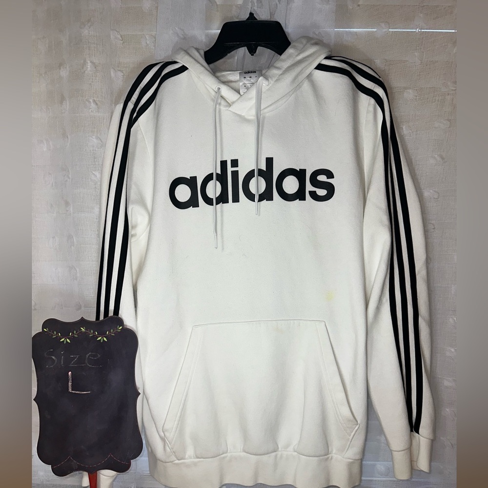 Adidas men’s LARGE white hoodie